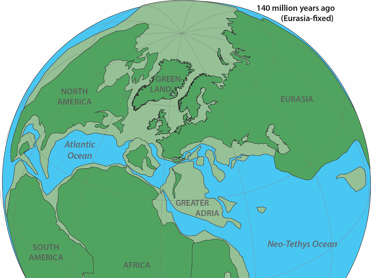 Un'illustrazione della disposizione delle masse terrestri di milioni d'anni fa