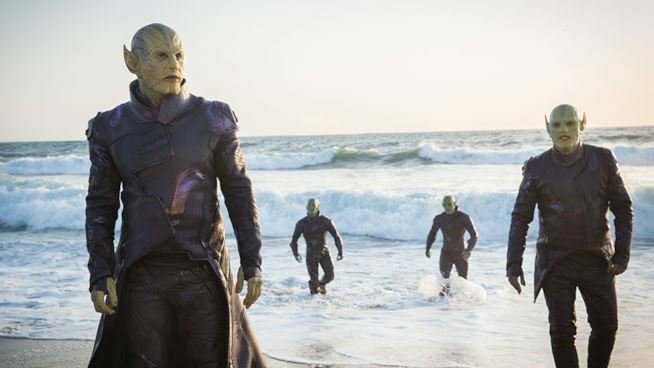 Gli Skrull che atterrano sul pianeta Terra nel film Captain Marvel
