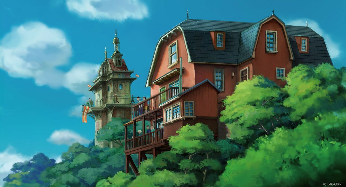Concept art: all'interno di Studio Ghibli Park verranno riprodotte le architetture in stile europeo disegnate da Miyazaki 