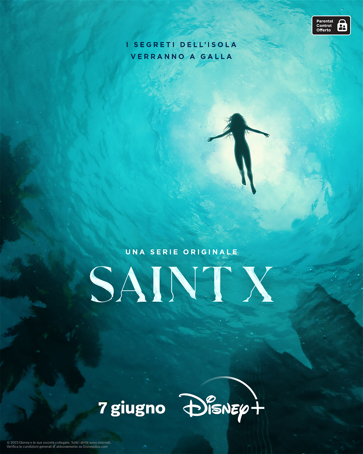 Saint X poster - Ragazza che nuota in acqua