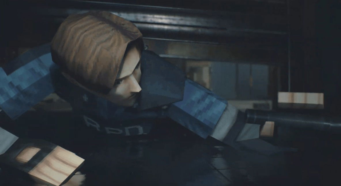 Clicca per vedere l'immagine originale Leon S. Kennedy sfoggia il vecchio modello poligonale in Resident Evil 2