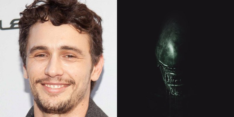 James Franco in un collage con Alien: Covenant