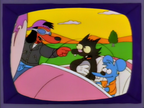 I personaggi di Grattachecca e Fichetto e Pucci nella puntata de I Simpson 