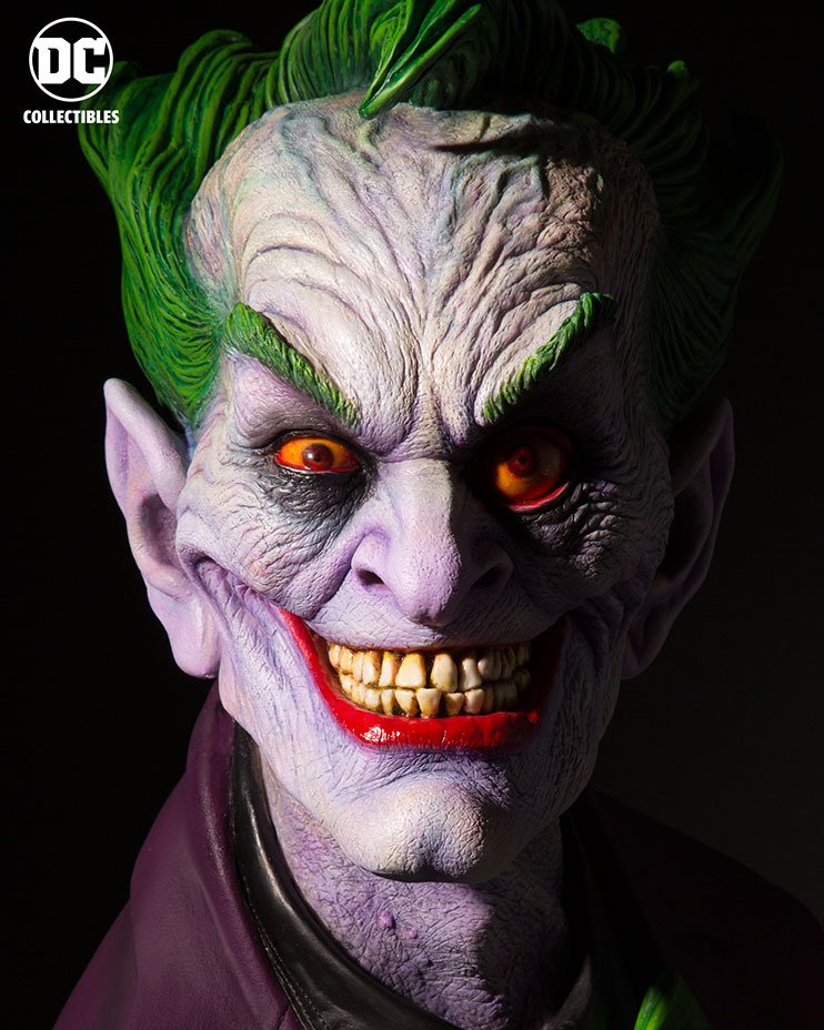 Primo piano del busto di Joker di DC Collectibles