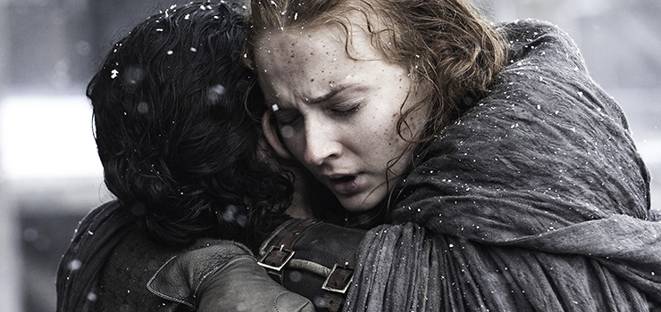 Sansa e Jon Snow in Game of Thrones 7