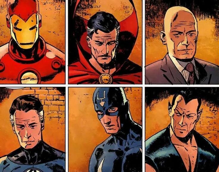Iron Man, Doctor Strange, Professor X, Mister Fantastic, Freccia Nera e Namor: gli Illuminati