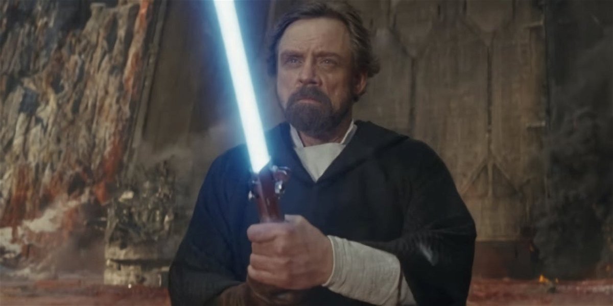 Luke Skywalker interpretato da Mark Hamill nel film Star Wars: Gli Ultimi Jedi