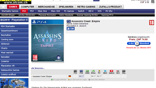 Assassin's Creed Empire in uscita a ottobre?