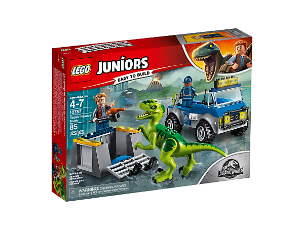 Dettagli del box del set di LEGO Camion per il soccorso di Velociraptor 
