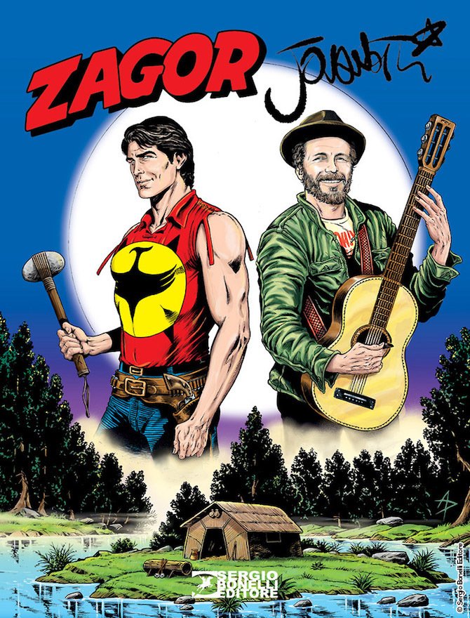 Jovanotti e Zagor sulla copertina dell'albo speciale che li vedrà interagire insieme