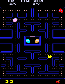 La schermata del videogioco di Pac-Man