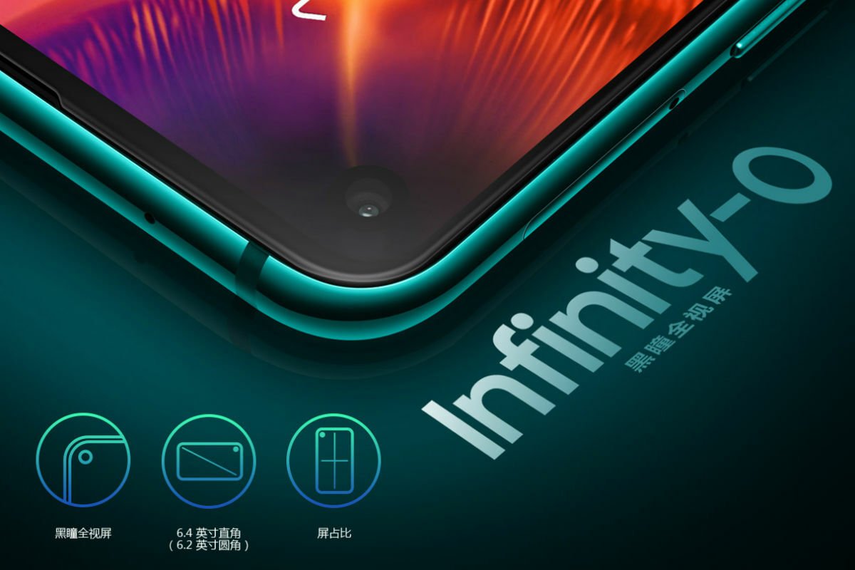 Immagine stampa del Galaxy A8s con display Infinity-O