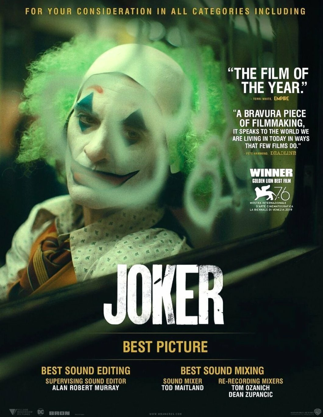 Il secondo poster di Joker per gli Oscar