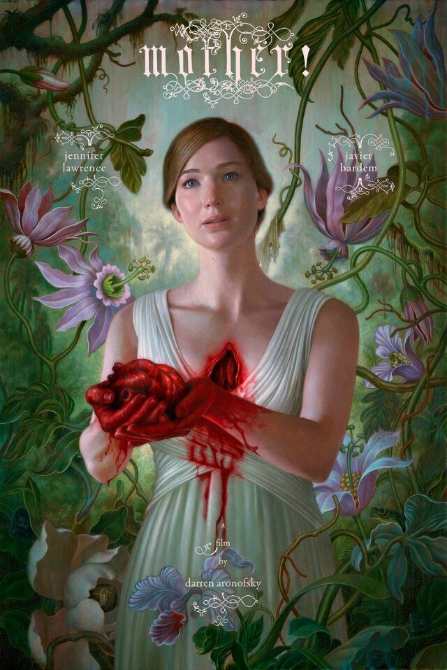 Jennifer Lawrence offre il suo cuore nell'illustrazione della locandina di Mother!