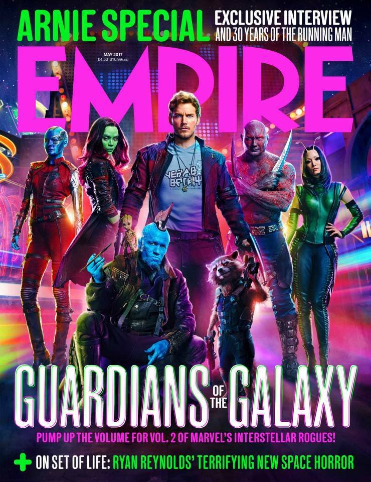 La copertina di Empire con Guardiani della Galassia Vol. 2