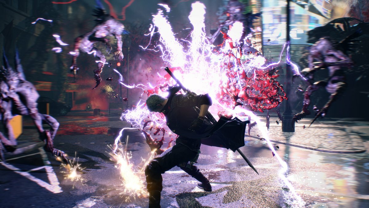 Clicca per vedere l'immagine originale Una sequenza di gioco di Devil May Cry 5