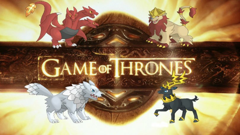 Logo di Game of Thrones con dei Pokémon