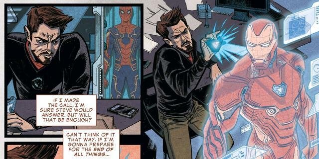 Iron Man nel suo laboratorio nei comics