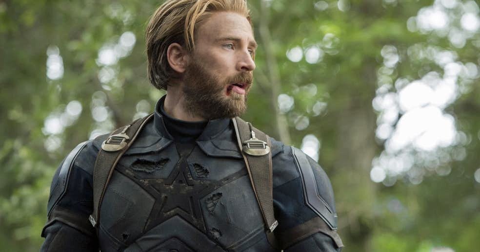 Chris Evans nei panni di Capitan America in Avengers: Infinity War