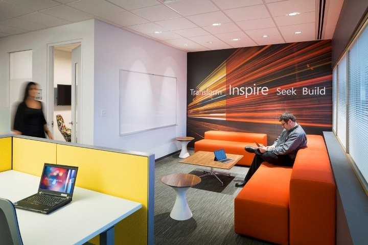 Interni degli uffici di Microsoft a Hartford