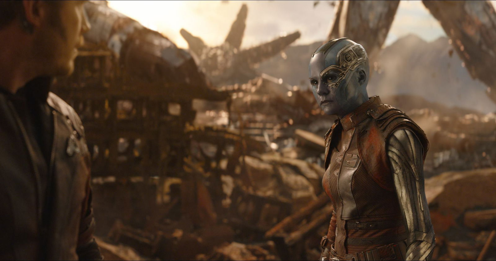 Nebula e Star-Lord su Titano in Avengers: Infinity War