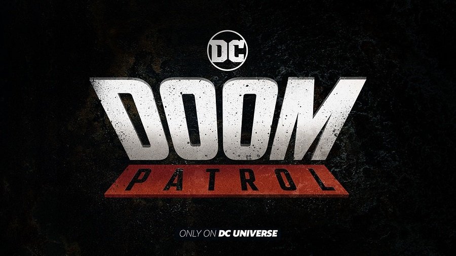 Logo della serie TV Doom Patrol su sfondo nero