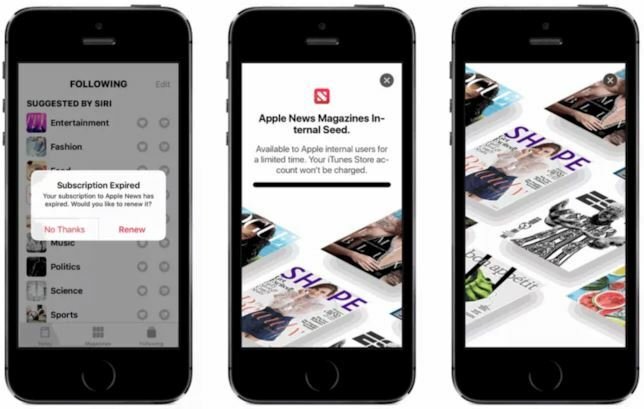 La splash page di Apple News Magazines trovata in una beta di iOS 12.2