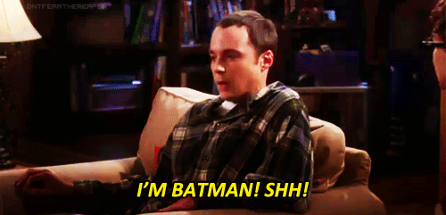 GIF con Sheldon che dice I'm Batman