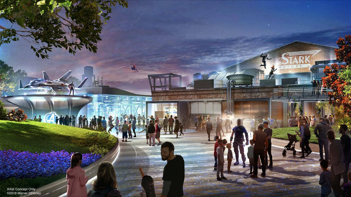 Una concept art del nuovo Avengers Campus di Disneyland Paris