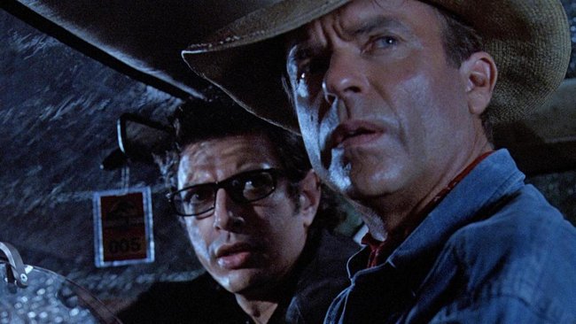 Sam Neill e Jeff Goldblum in Jurassic Park