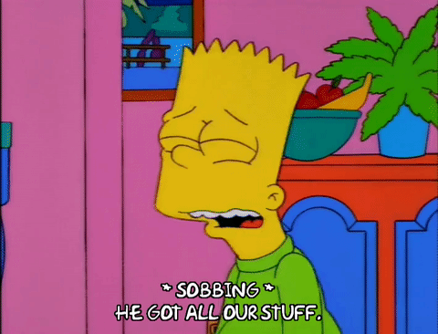 Bart Simpson in lacrime