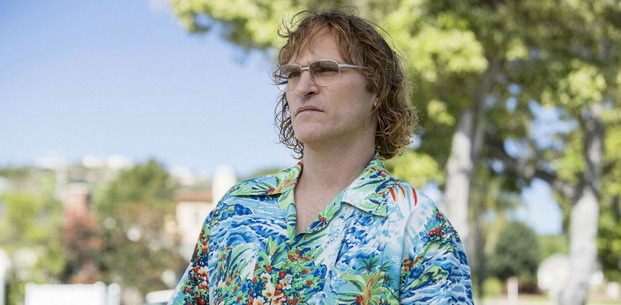 Clicca per vedere l'immagine originale Joaquin Phoenix in una sequenza tratta dal film Don't Worry