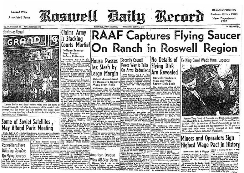 Giornale sull'incidente di Roswell