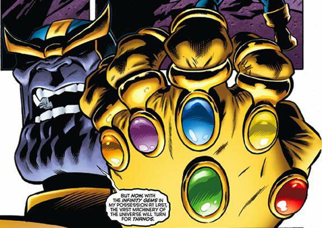 Clicca per vedere l'immagine originale Un'immagine di Thanos in Il Guanto dell'Infinito
