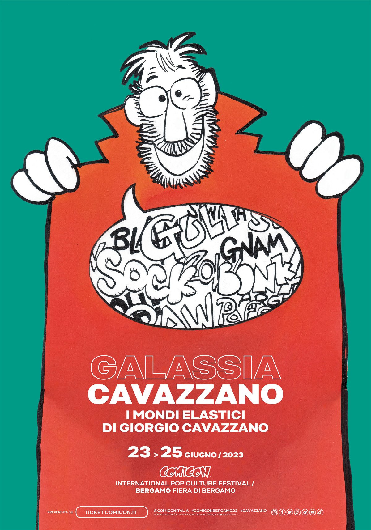 Il manifesto della mostra Galassia Cavazzano - I mondi elastici di Giorgio Cavazzano