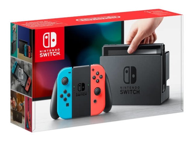 Immagine stampa di Nintendo Switch con Joy-Con Rosso Neon e Blu Neon