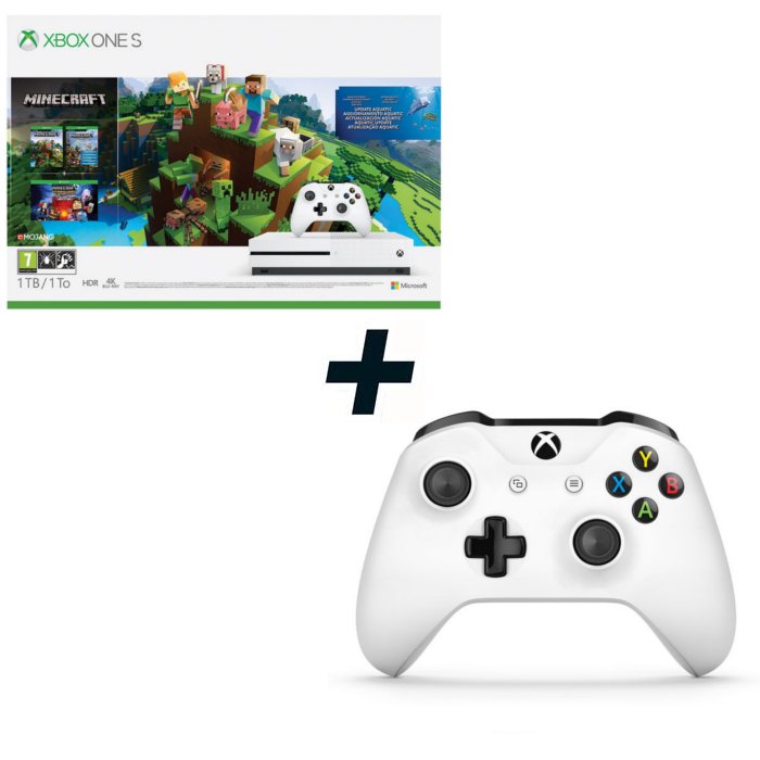 Immagine stampa di MICROSOFT Xbox One S 1TB + Minecraft + Controller new18 Bianco