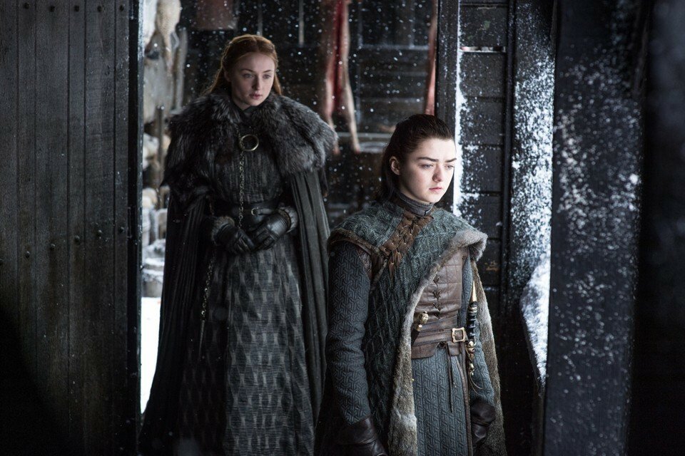 Sophie Turner e Maisie Williams in Game of Thrones
