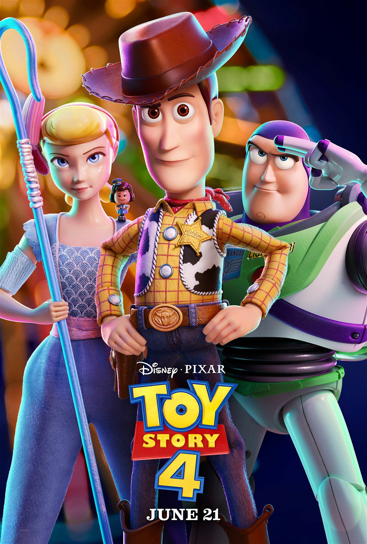 Woody, Buzz e Bo Peep nel poster di Toy Story 4