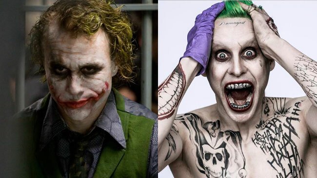 Heath Ledger e Jared Leto intepretano due versioni molto diverse del Joker