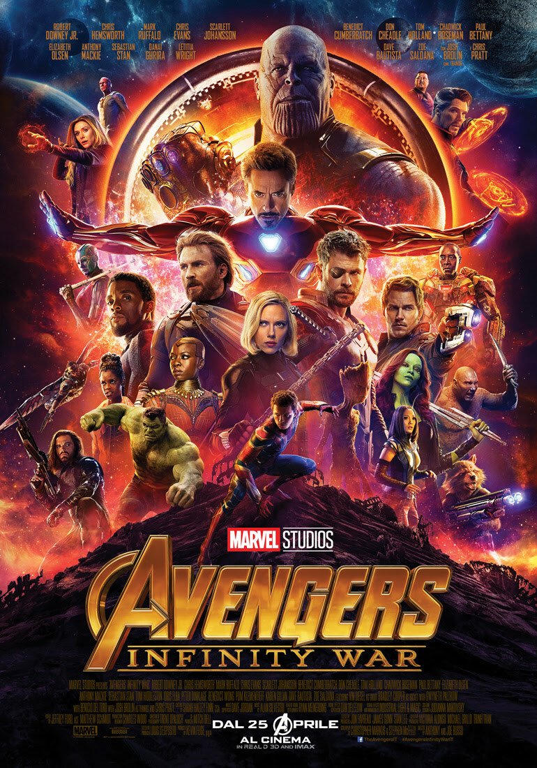 Il poster italiano di Avengers: Infinity War con tutti i protagonisti