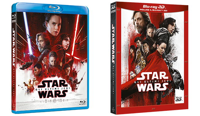 Packshot di Gli Ultimi Jedi in versione Blu-ray e Blu-ray 3D