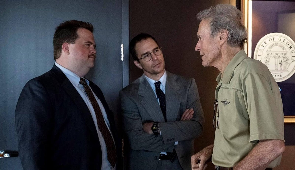 Clint Eastwood, Paul Walter Hauser e Sam Rockwell sul set