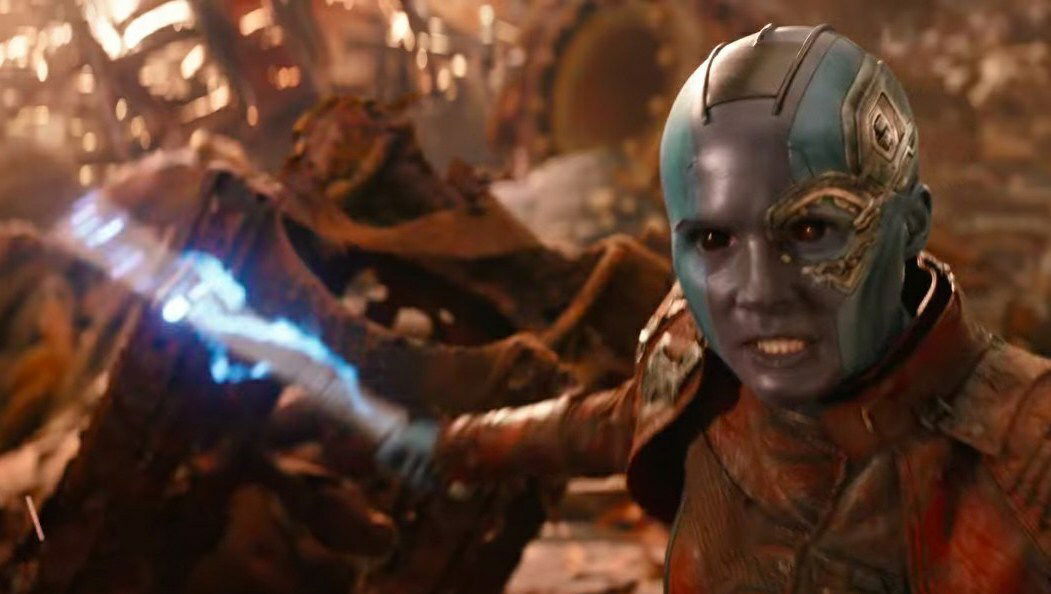 Clicca per vedere l'immagine originale Nebula è pronta all'azione in Infinity War