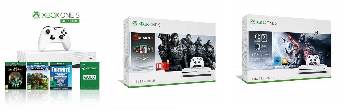 Immagine stampa di bundle di Xbox One S