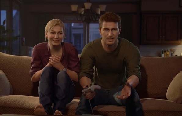 Elena Fisher e Nathan Drake, personaggi della serie Uncharted
