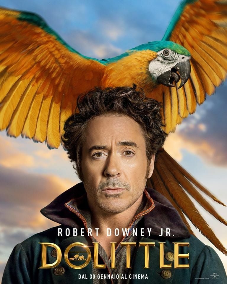 Robert Downey Jr. e il pappagallo del film