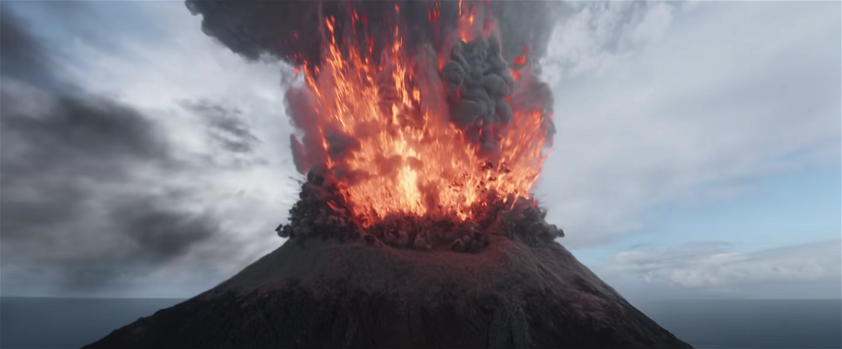 Un vulcano esplode