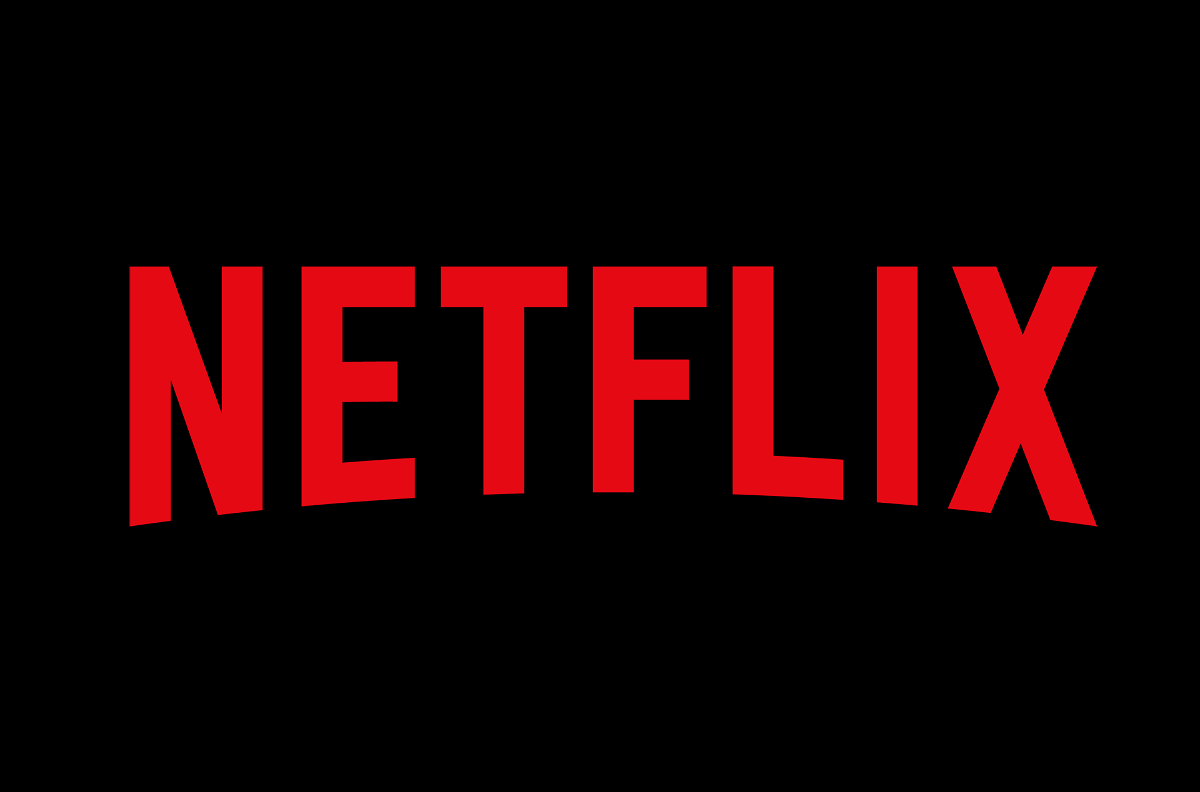 Il logo di Netflix rosso con uno sfondo nero 