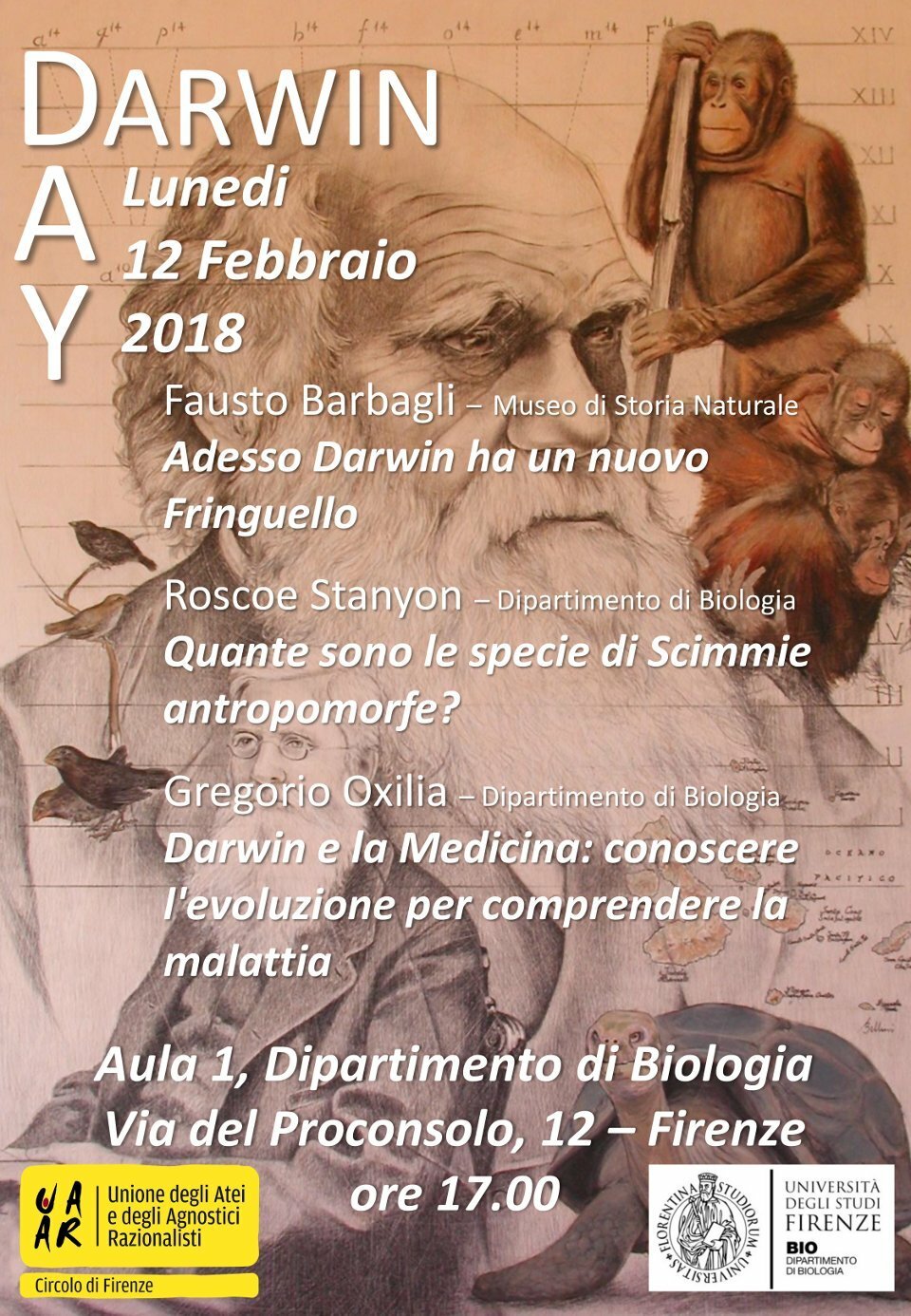 L'evento Darwin Day del 12 febbraio 2018 a Firenze